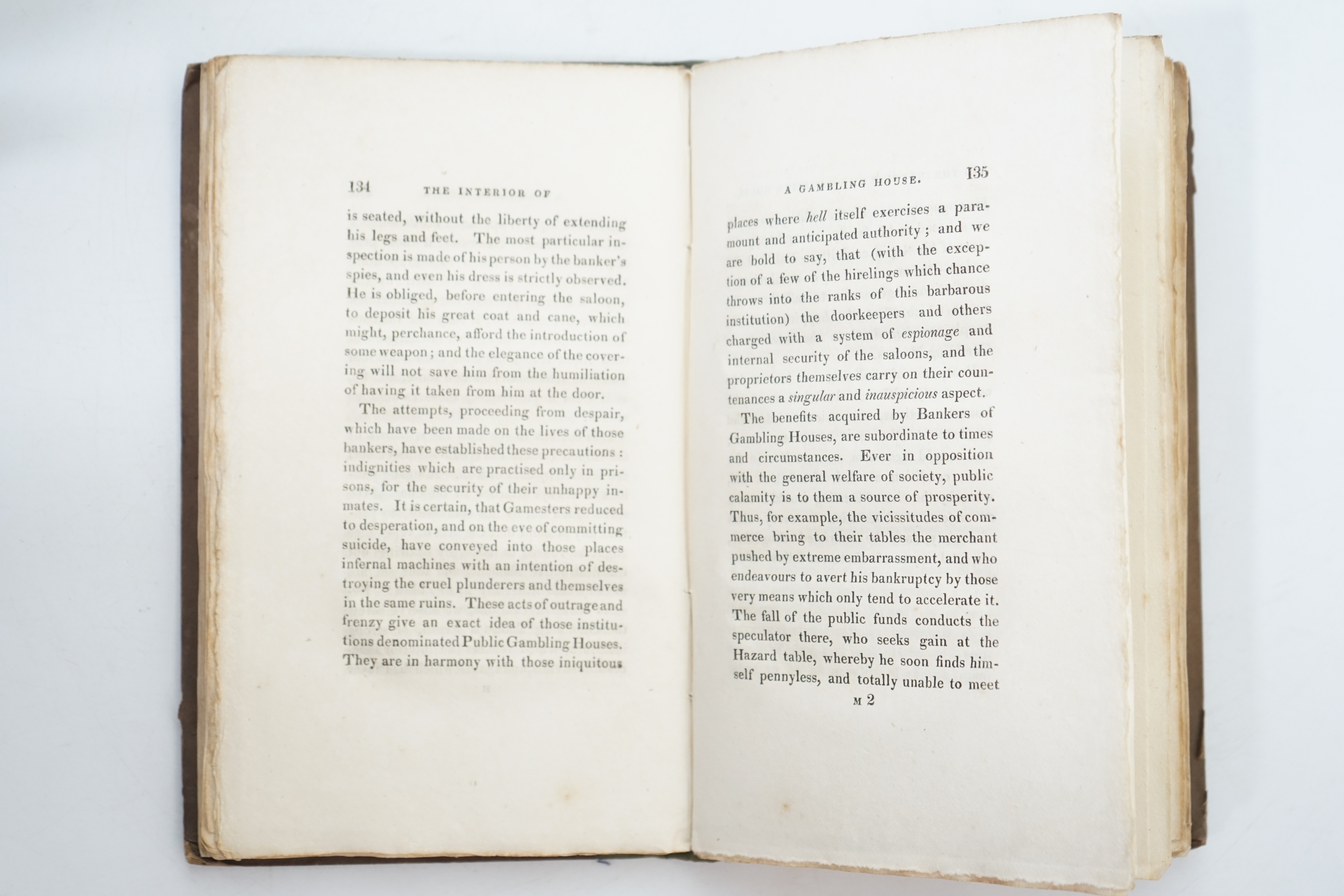 Persius, Charles [Dunne, Charles] - The Academicians of 1823; or, the Greeks of the Palais Royal, and the Clubs of St. James’s, 8vo, quarter cloth with drab boards, half title, hand-coloured engraved frontispiece of ‘’La